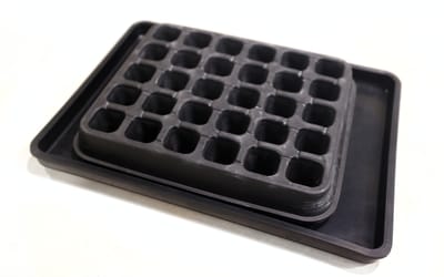 Saatgutschale aus Naturkautschuk - Set mit Untersetzer