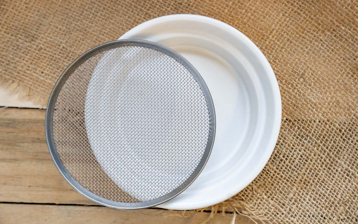 Kressesieb mit Keramikschale 12 cm - Farbe Weiß