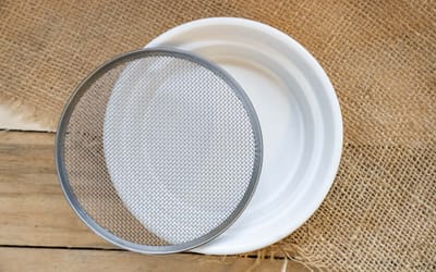 Kressesieb mit Keramikschale 12 cm - Farbe Weiß