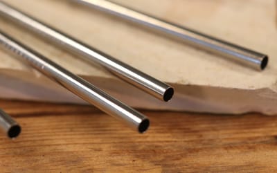 Edelstahl Trinkhalme gerade inkl. Reinigungsbürste