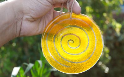 Glasscheibe Gelbopal