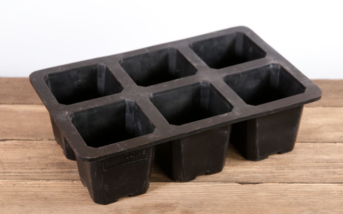 Saatgutschale aus Naturkautschuk 6 Zellen XL - Saatgutschale