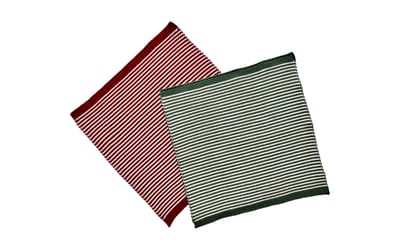Wischtuch 2er Set gestreift Tiefrot/Meeresgrün
