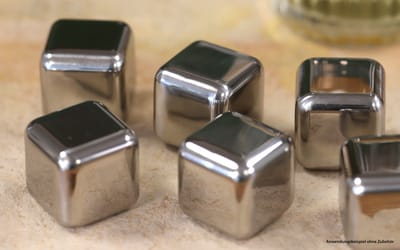 Edelstahl Eiswürfel mit Zange