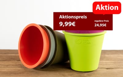 Pflanztöpfe aus Kautschuk - Farbmix