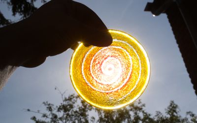 Glasscheibe Gelbopal
