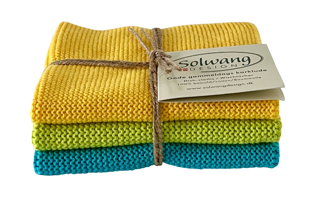 Wischtuch 3er Set Gelb/Lime/Türkis