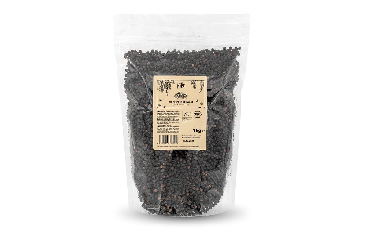 Bio Schwarzer Pfeffer ganz - 1 kg