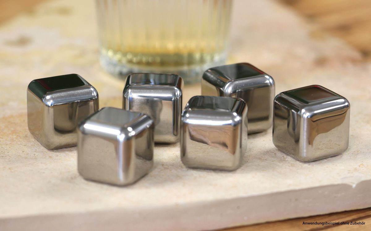 Edelstahl Eiswürfel mit Zange
