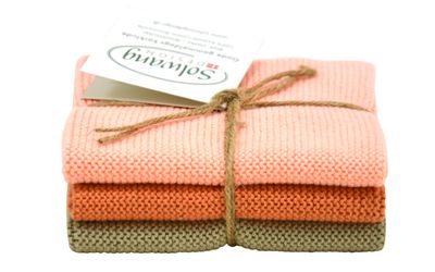 Wischtuch 3er Set Oliv/Aprikot
