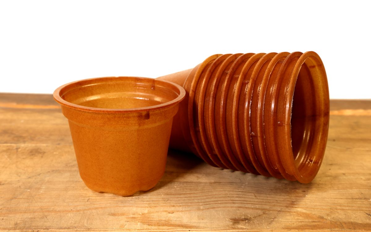 Pflanztöpfe aus Hanffaserverbund - 12 cm - 10 Stück