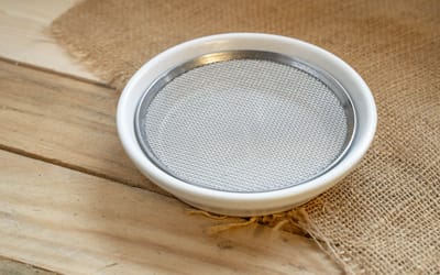 Kressesieb mit Keramikschale 12 cm - Farbe Weiß