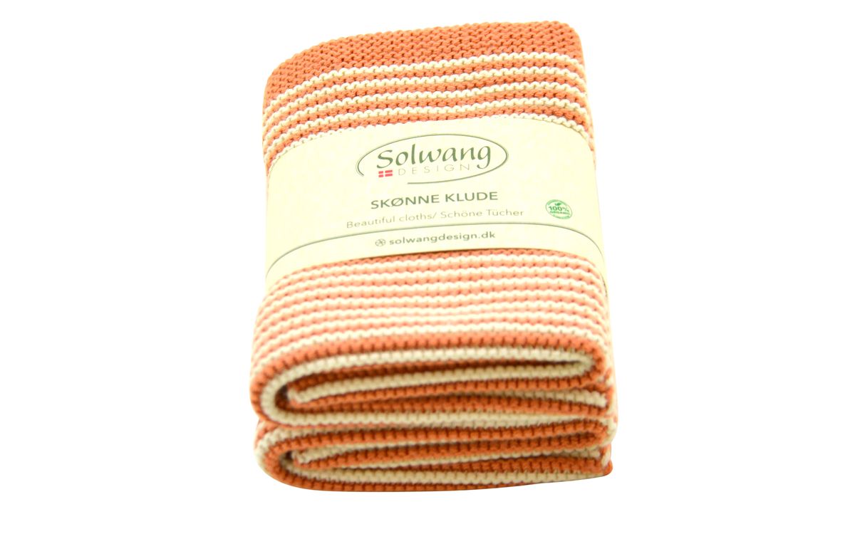 Wischtuch 2er Set gestreift Natur/Masalabraun